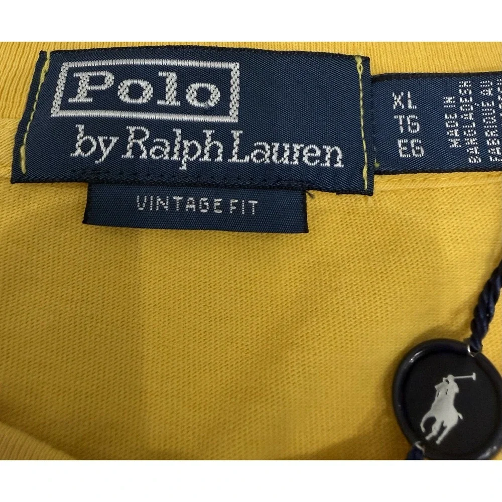 Polo Ralph Lauren T-Shirt Men's XL/TG Yellow Graphic Jersey Vintage Fit NWT